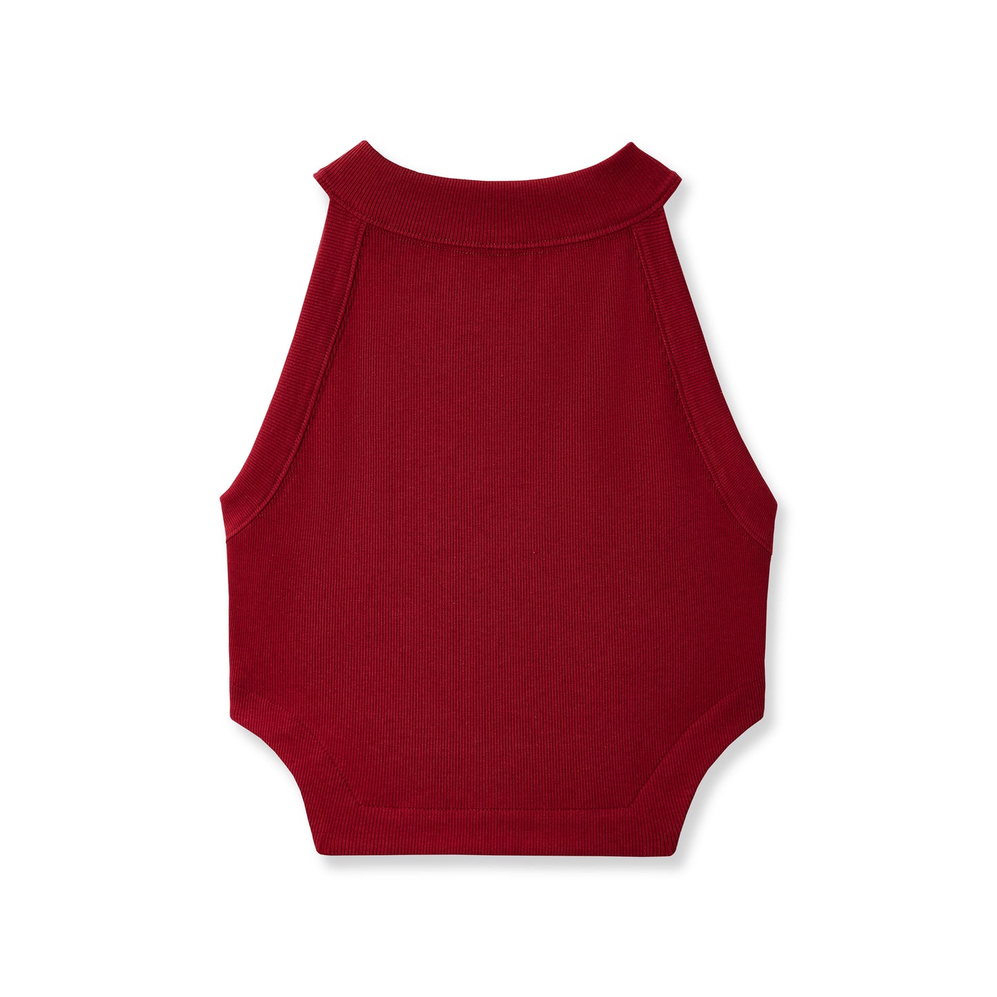 Red Rib Knit Crop Top