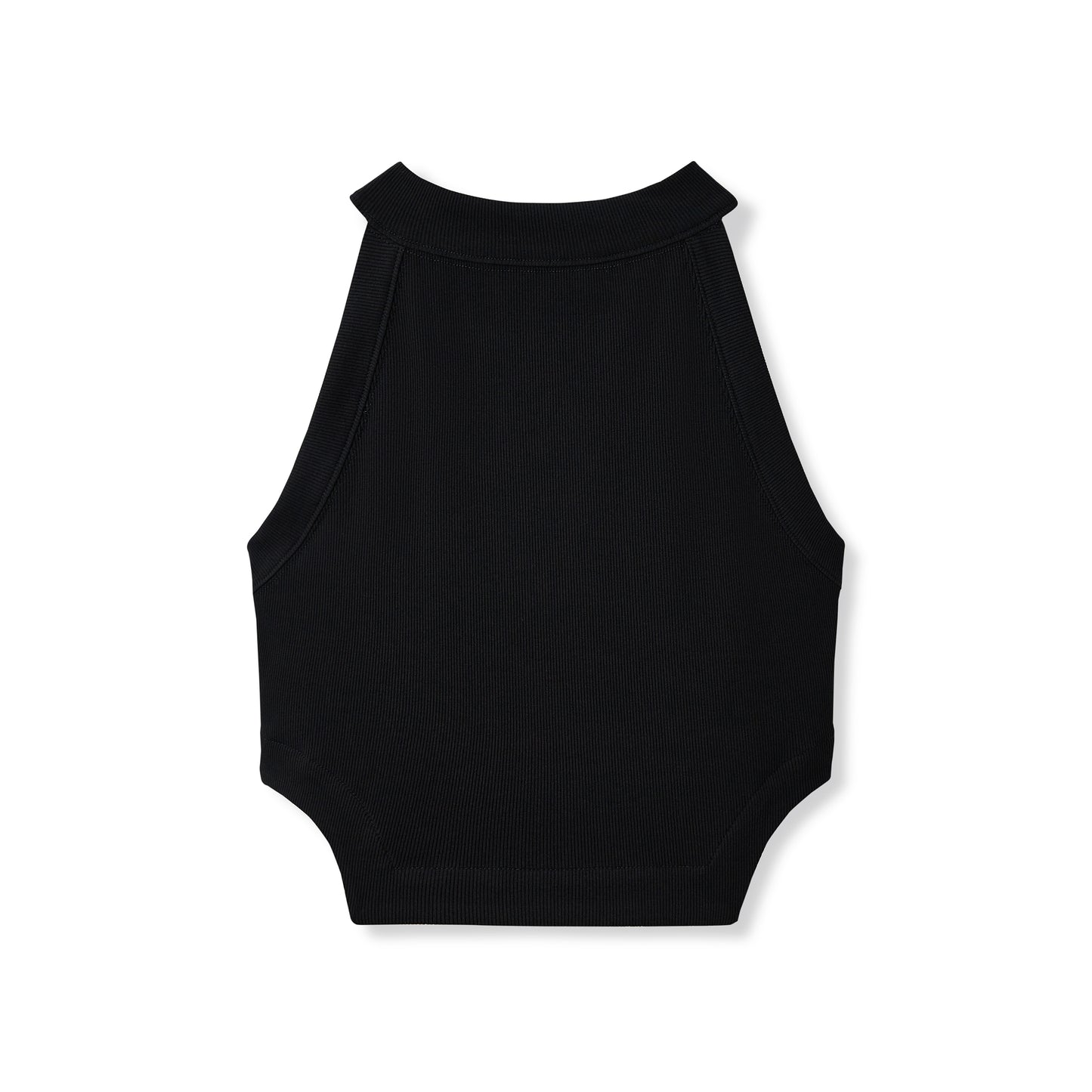 Black Rib Knit Crop Top