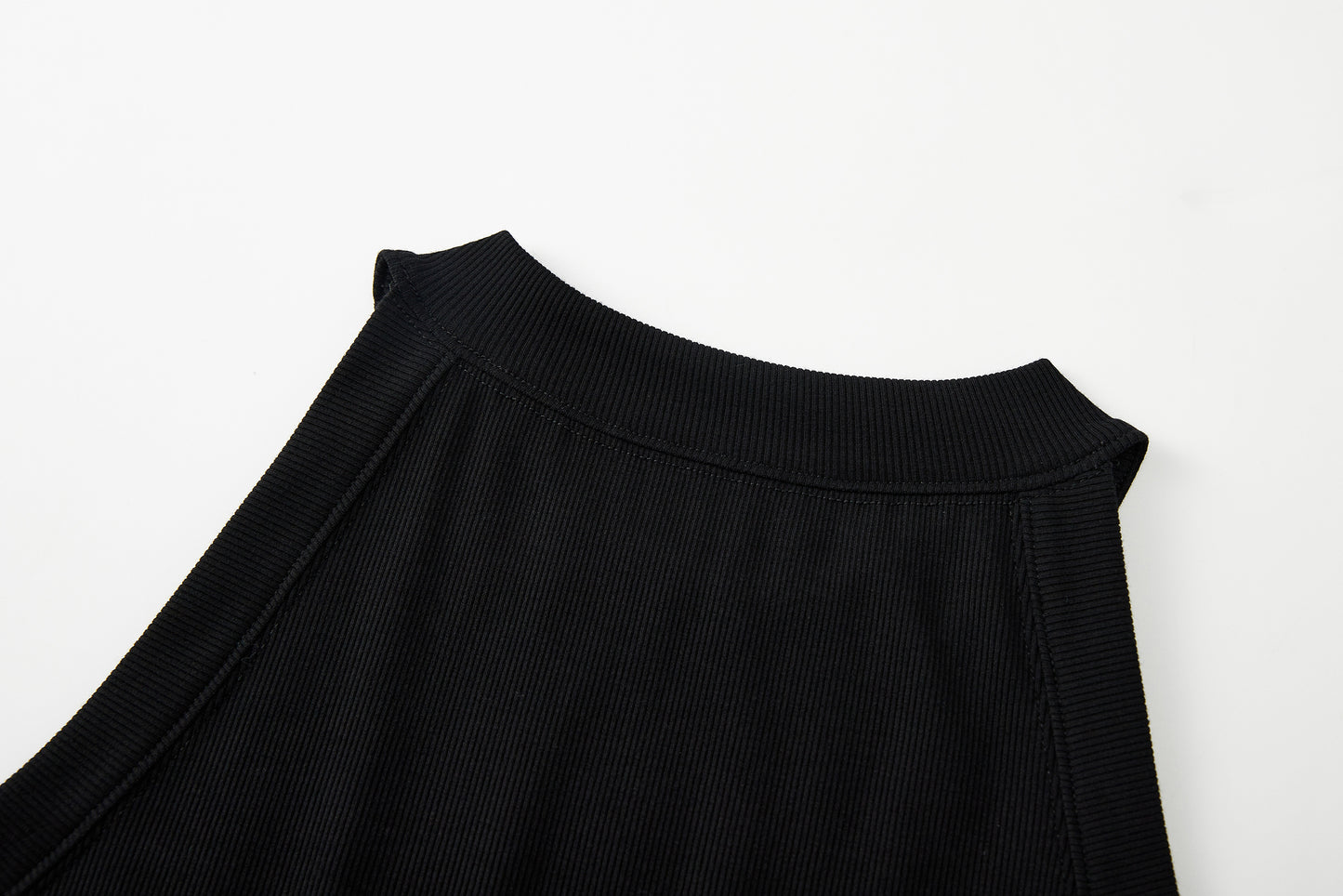 Black Rib Knit Crop Top